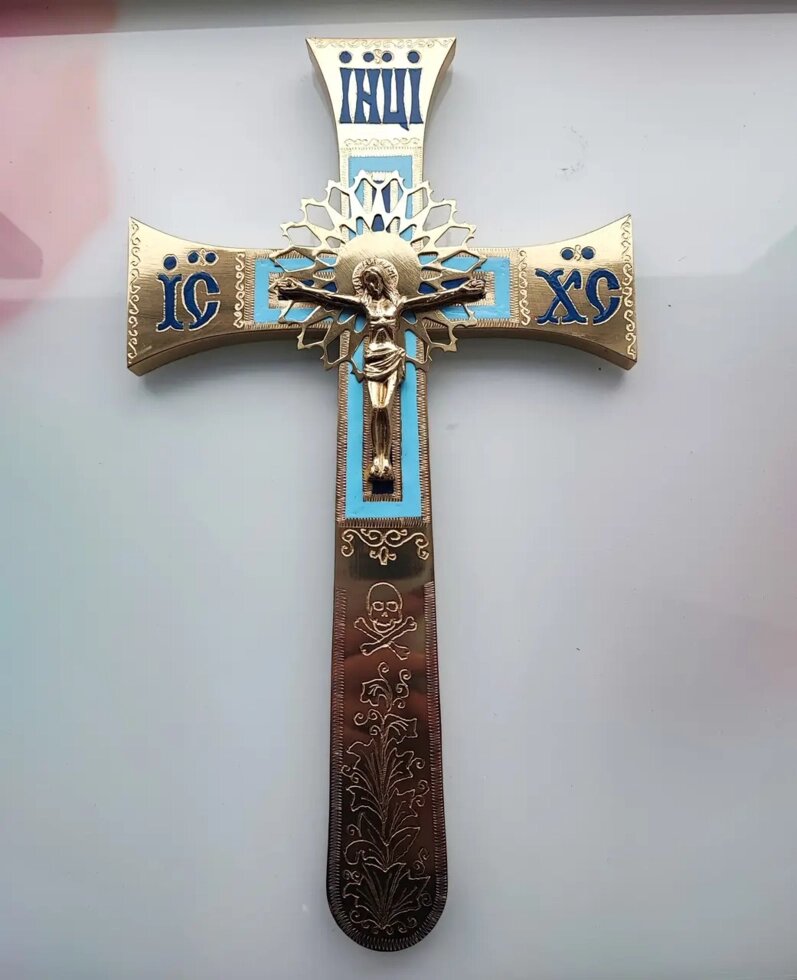 Требного хрест священика середній (латунь, емаль) від компанії Церковна крамниця "Покрова" - церковне начиння - фото 1