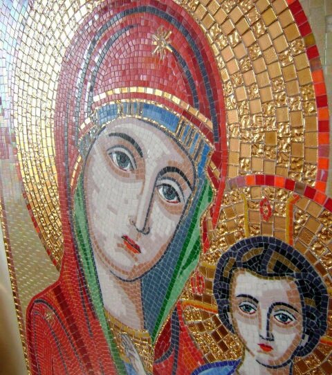 Велика ікона Божої Матері Із мозаїки від компанії Церковна крамниця "Покрова" - церковне начиння - фото 1