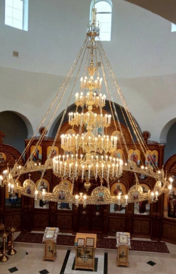 Велике Панікаділо 5-ярусне на 108 свічок з хоросо від компанії Церковна крамниця "Покрова" - церковне начиння - фото 1