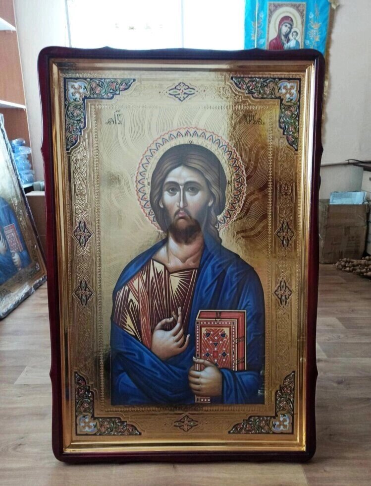 Великі ікона Спасителя в новому стилі 120 * 80см від компанії Церковна крамниця "Покрова" - церковне начиння - фото 1