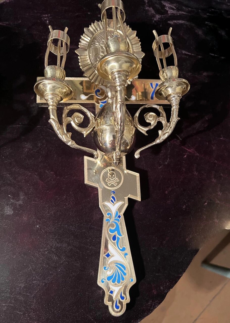 Великодній хрест синій з покращеними вусиками від компанії Церковна крамниця "Покрова" - церковне начиння - фото 1