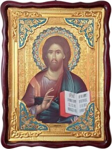 Візантійська ікона Спасителя (з емаллю)