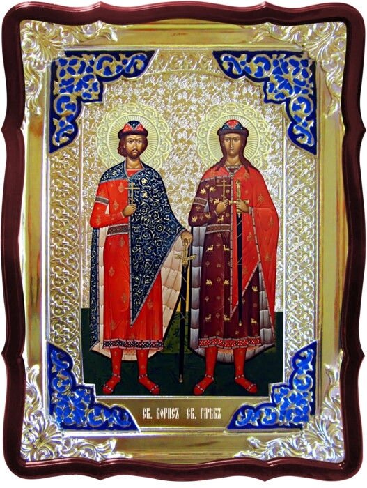 Замовляйте Ікона з емаллю - Святі Борис и Гліб від компанії Церковна крамниця "Покрова" - церковне начиння - фото 1