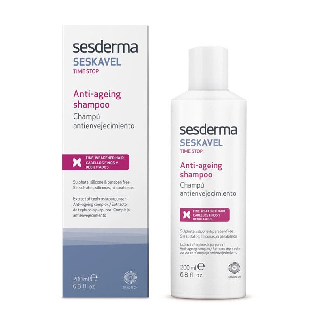 Антивіковий шампунь SeSDerma Seskavel Time Stop Anti-Ageing Shampoo 200 мл від компанії Лікувальна, доглядова та професійна косметика - фото 1