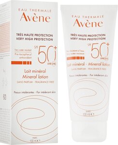 Авен сонцезахисне мінеральне молочко SPF50 + Avene Lait Mineral SPF 50+100 мл