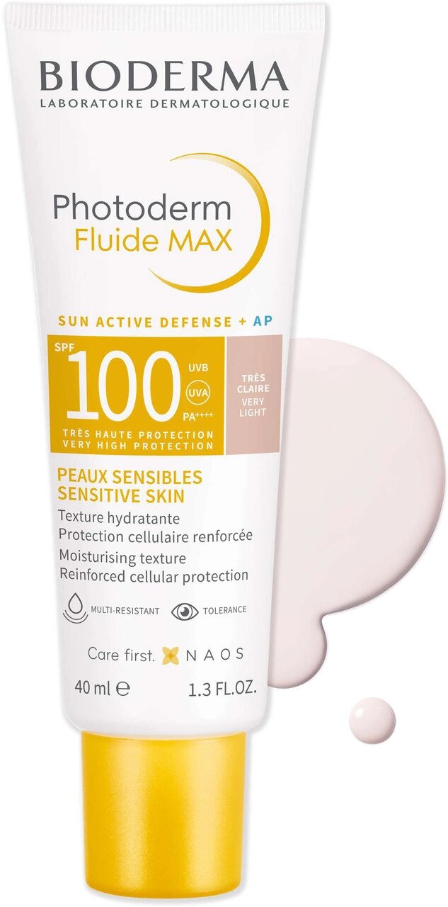 Біодерма Фотодерм Макс Емульсія дуже світлий тон Bioderma Photoderm Max Fluide SPF 100 Teinte Tres Claire 40 мл від компанії Лікувальна, доглядова та професійна косметика - фото 1