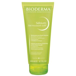 Біодерма Себіум Гель Актив очищуючий Bioderma Sébium Gel moussant actif, 200 мл