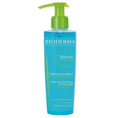 Біодерма Себіум Очисний Гель Bioderma Sebium purifying cleansing foaming gel 200 мл від компанії Лікувальна, доглядова та професійна косметика - фото 1