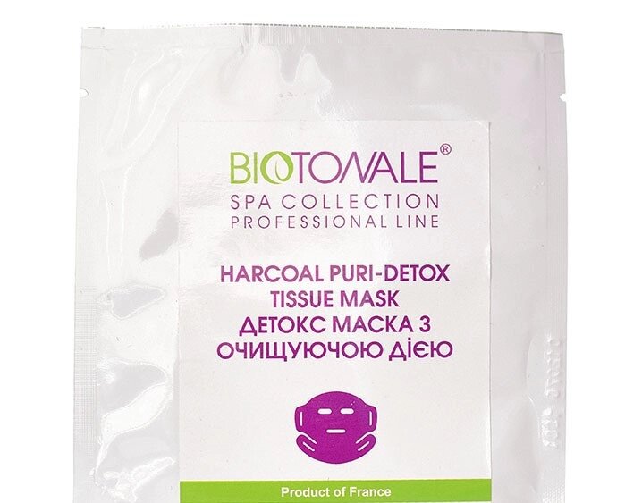 Детокс маска з очищуючою дією DETOX tissue mask Biotonale 1 шт від компанії Лікувальна, доглядова та професійна косметика - фото 1