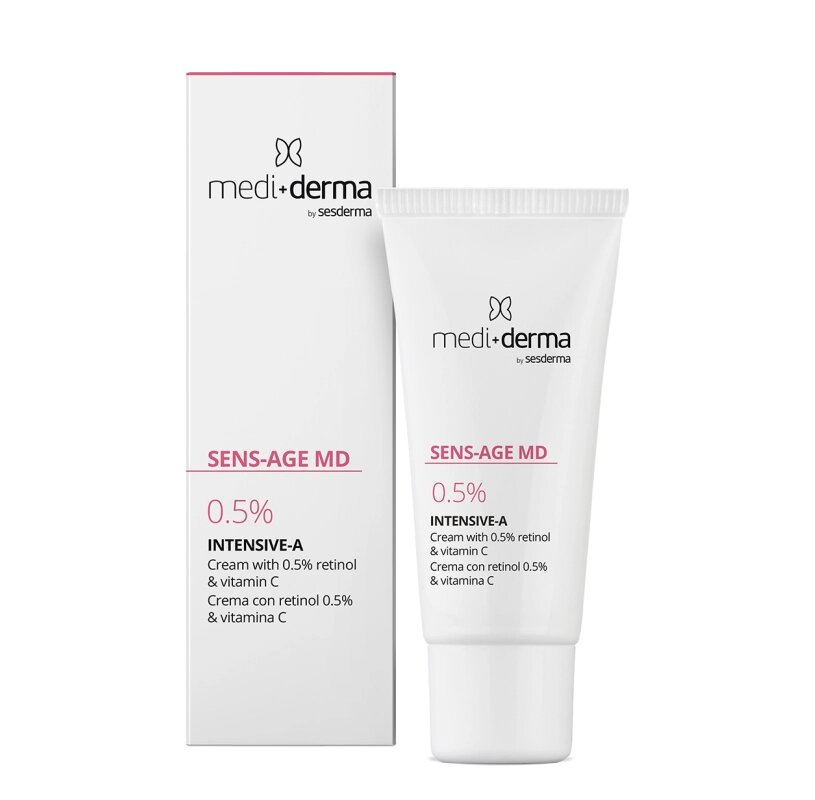 Інтенсивний антивіковий крем для обличчя Medi+derma Antiaging Intensive Facial Cream 0,5% 30 мл від компанії Лікувальна, доглядова та професійна косметика - фото 1