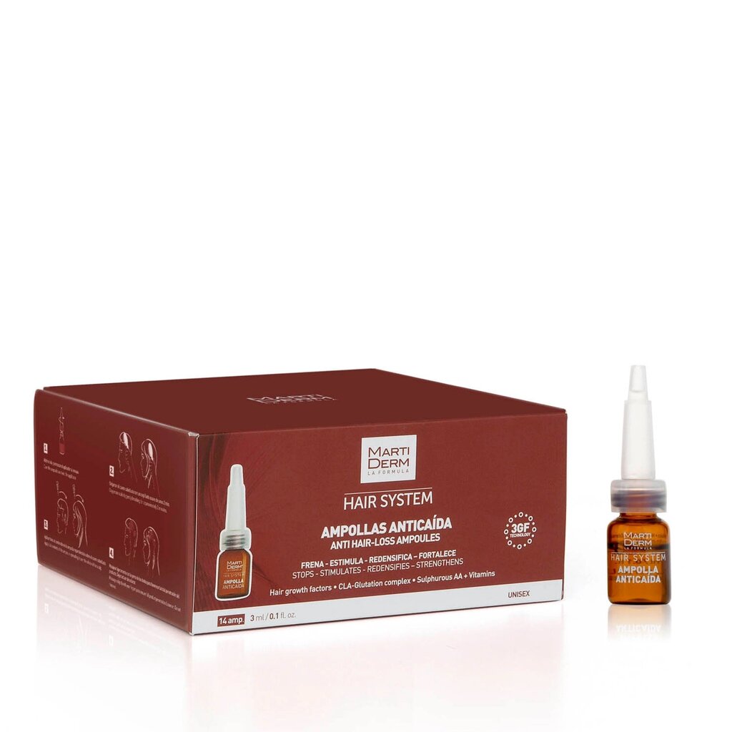 Мартідерм Ампули від випадання волосся Martiderm Hair System Anti Hair-loss Ampoules, 14 шт по 3 мл від компанії Лікувальна, доглядова та професійна косметика - фото 1