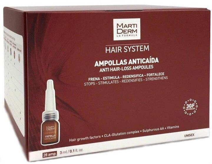 Мартідерм Ампули від випадання волосся Martiderm Hair System Anti Hair-loss Ampoules, 28 шт по 3 мл від компанії Лікувальна, доглядова та професійна косметика - фото 1