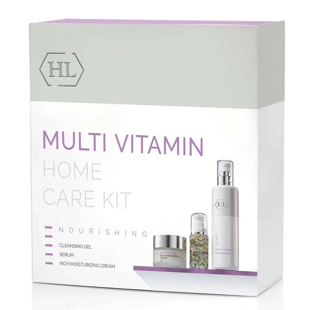 Набір для обличчя Holy Land Multi Vitamin Kit ( (сироватка 30 мл + крем 50 мл + очищ. гель 100 мл) від компанії Лікувальна, доглядова та професійна косметика - фото 1