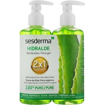 Набір Гель для обличчя та тіла Sesderma HIDRALOE Aloe Gel 250 мл*2 від компанії Лікувальна, доглядова та професійна косметика - фото 1