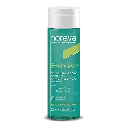 Норева ексфоліак очищуючий гель для чутливої шкіри Noreva Exfoliac Gel Moussant Doux 200 мл від компанії Лікувальна, доглядова та професійна косметика - фото 1