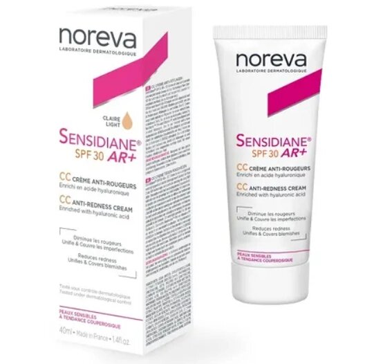 Норева Сенсидіан АR CC+ крем SPF 30 Noreva Sensidiane AR CC Creme Claire SPF 30, 40 мл від компанії Лікувальна, доглядова та професійна косметика - фото 1