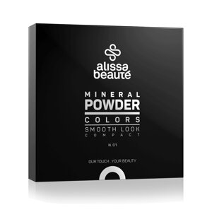 Мінеральна компактна пудра 01 світлий беж Mineral Powder Alissa Beaute, 9 г