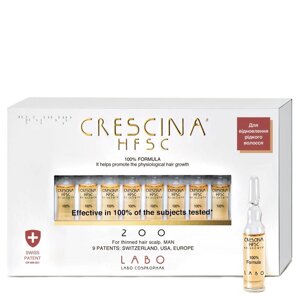 Засіб для росту волосся для чоловіків HFSC Transdermic 200 Crescina, 20 ампул