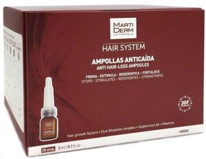 Мартідерм Ампули від випадання волосся Martiderm Hair System Anti Hair-loss Ampoules, 28 шт по 3 мл