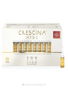 Засіб для росту волосся для чоловіків HFSC Transdermic 500 Crescina, 20 ампул