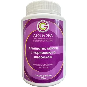 Альгінатна маска омолоджуюча з чорницею та ацеролою Bilberry With Acerola Peel off Mask ALG & SPA,500г