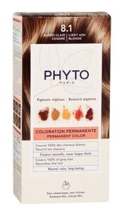 Фіто Фітоколор крем-фарба 8.1 Світло- русий попелястий Phyto PhytoColor Permanent Color 8.1 Light Ash Blonde