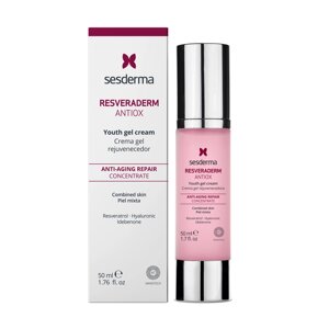 Сесдерма Концентрований омолоджувальний гель крем SesDerma Antiox Resveraderm Cream Gel, 50 мл