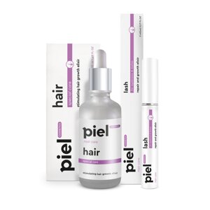 Комплекс засобів для волосся та вій: Відновлення та ріст Hair Care Piel, 5мл+50мл