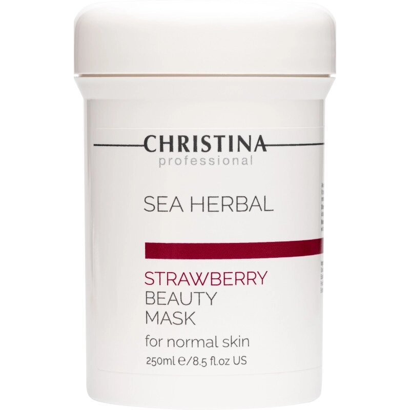 Полунична маска краси для нормальної шкіри Christina Sea Herbal Beauty Mask Strawberry 250 мл від компанії Лікувальна, доглядова та професійна косметика - фото 1