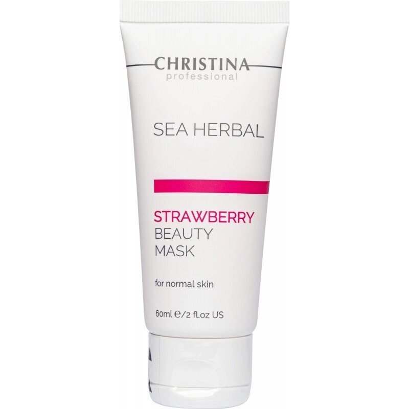 Полунична маска краси для нормальної шкіри Christina Sea Herbal Beauty Mask Strawberry 60 мл від компанії Лікувальна, доглядова та професійна косметика - фото 1