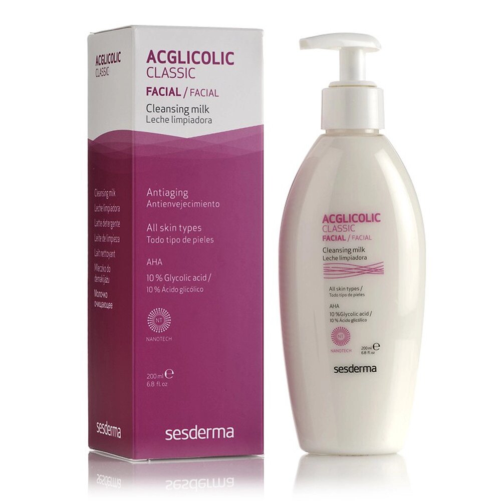 Сесдерма Acglicolic Classic Очищуюче молочко SesDerma Acglicolic Classic Facial Cleansing Milk, 200 мл від компанії Лікувальна, доглядова та професійна косметика - фото 1