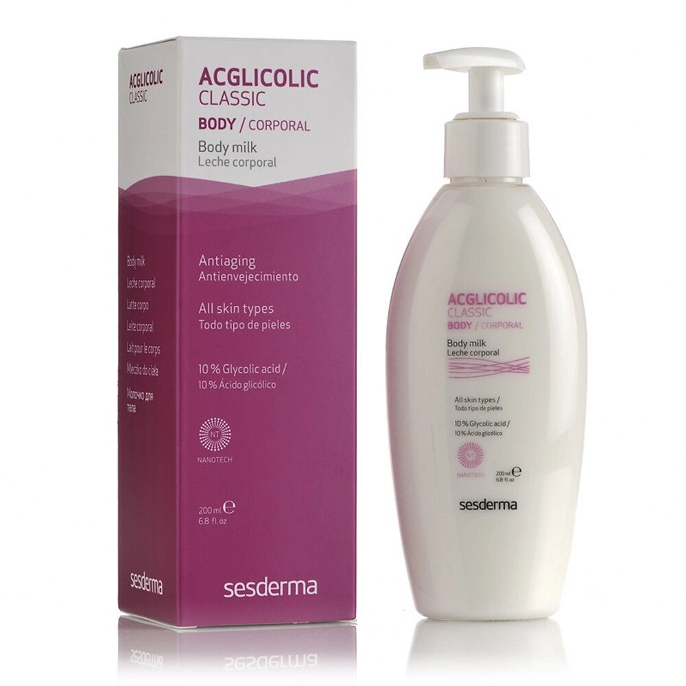 Сесдерма Acglicolic Classic Зволожуюче молочко для тіла Sesderma Acglicolic Classic Body Milk, 200 мл від компанії Лікувальна, доглядова та професійна косметика - фото 1