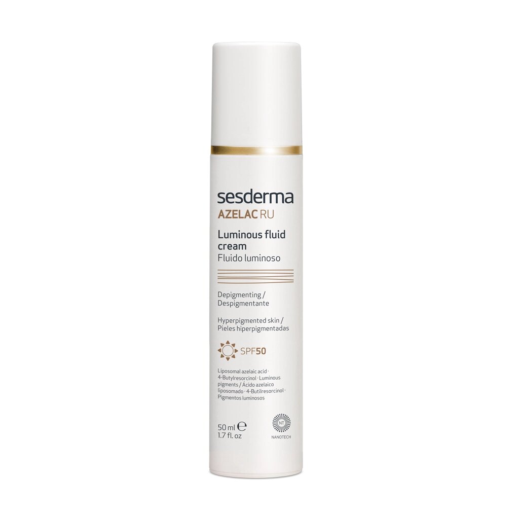 Сесдерма Azelac Ru  Флюїд для сяяння шкіри SesDerma Azelac Ru  SPF 50 Luminous Fluid, 50 мл від компанії Лікувальна, доглядова та професійна косметика - фото 1