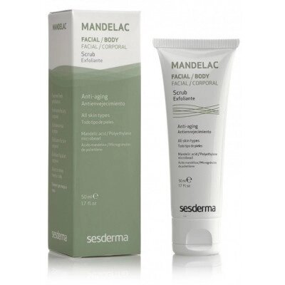 Скраб із мигдалевою кислотою для обличчя та тіла Sesderma MANDELAC Scrub Face and Body 50 мл від компанії Лікувальна, доглядова та професійна косметика - фото 1