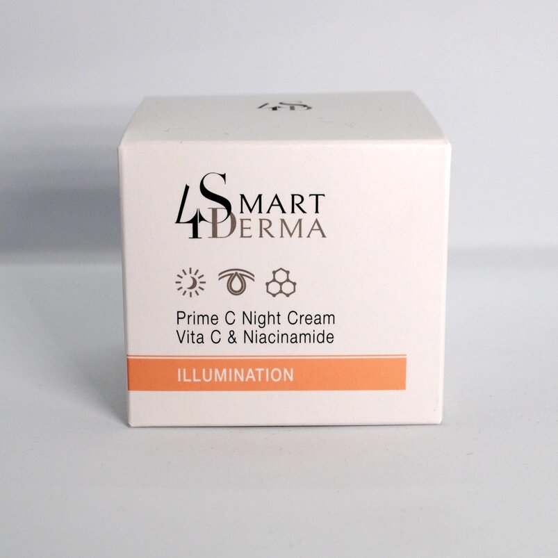 Smart4Derma Illumination Prime C Night Crème Vita C&Niacinamide Суперантиоксидантний нічний крем 50 мл від компанії Лікувальна, доглядова та професійна косметика - фото 1