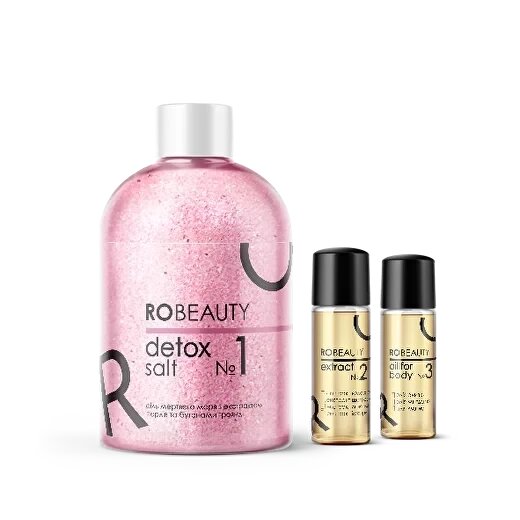 Сяюча детокс-сіль для ванни Robeauty  (сіль 350 грам екстракт 15 мл олія 15 мл) від компанії Лікувальна, доглядова та професійна косметика - фото 1