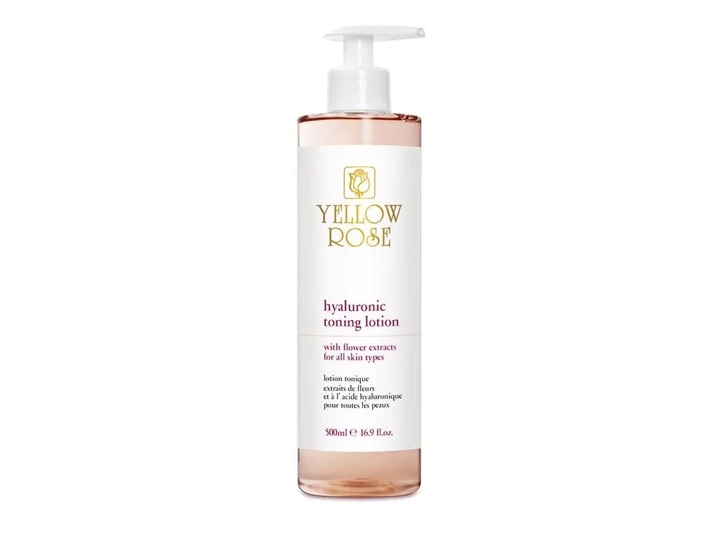 Тонізуючий лосьйон з гіалуроновою кислотою Hyaluronic toning lotion Yelow rose 500 мл від компанії Лікувальна, доглядова та професійна косметика - фото 1