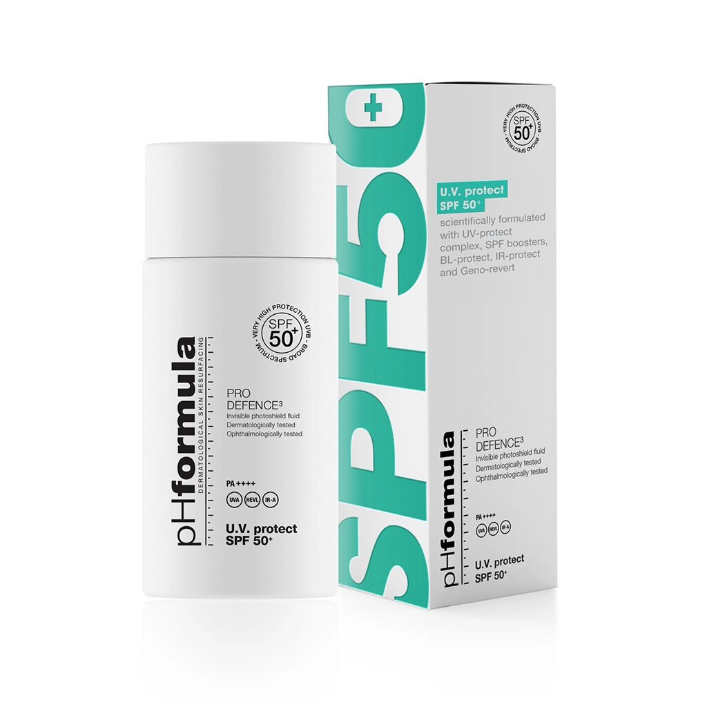 УФ захист SPF 50+ U. V. protect SPF50+ PRO DEFENCE3  pHformula, 50 мл від компанії Лікувальна, доглядова та професійна косметика - фото 1