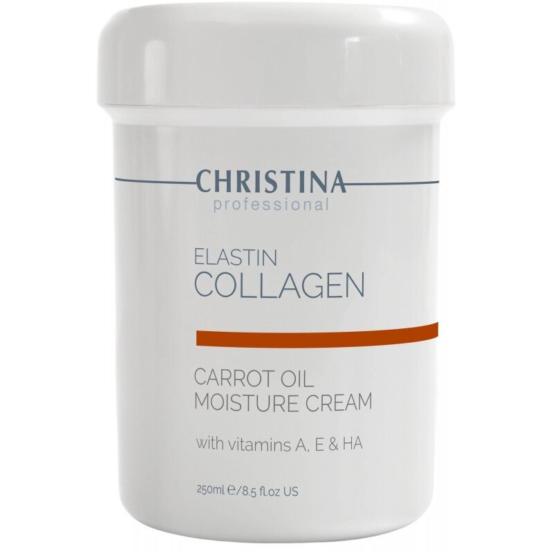 Зволожувальний крем для сухої шкіри Christina Elastin Collagen Carrot Cream with Vitamins A, E&HA 250 мл від компанії Лікувальна, доглядова та професійна косметика - фото 1