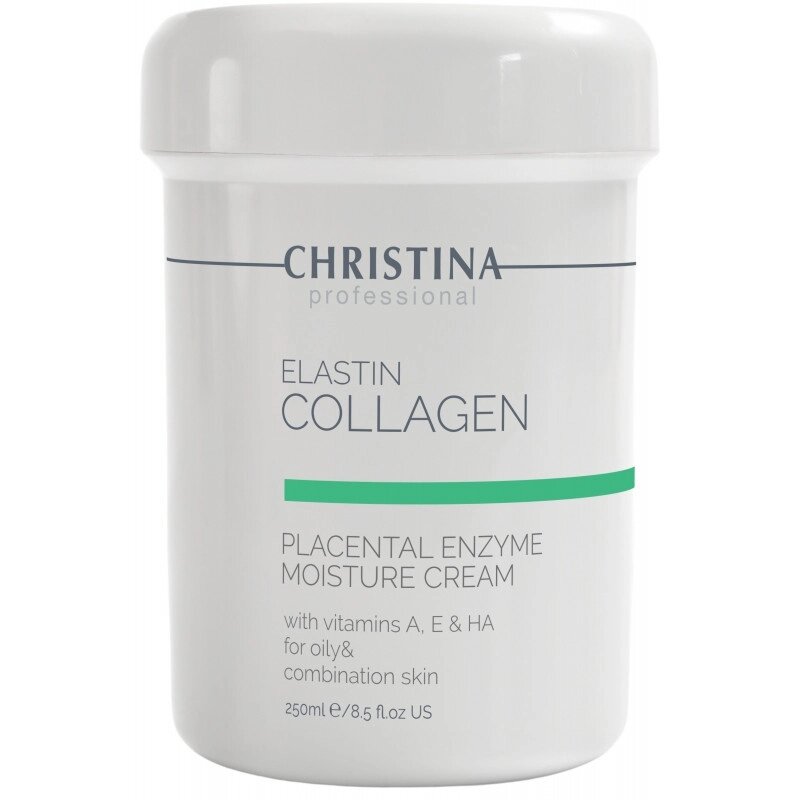 Зволожувальний крем для жирної шкіри Christina Elastin Collagen Placental Enzyme Moisture Cream 250 мл від компанії Лікувальна, доглядова та професійна косметика - фото 1