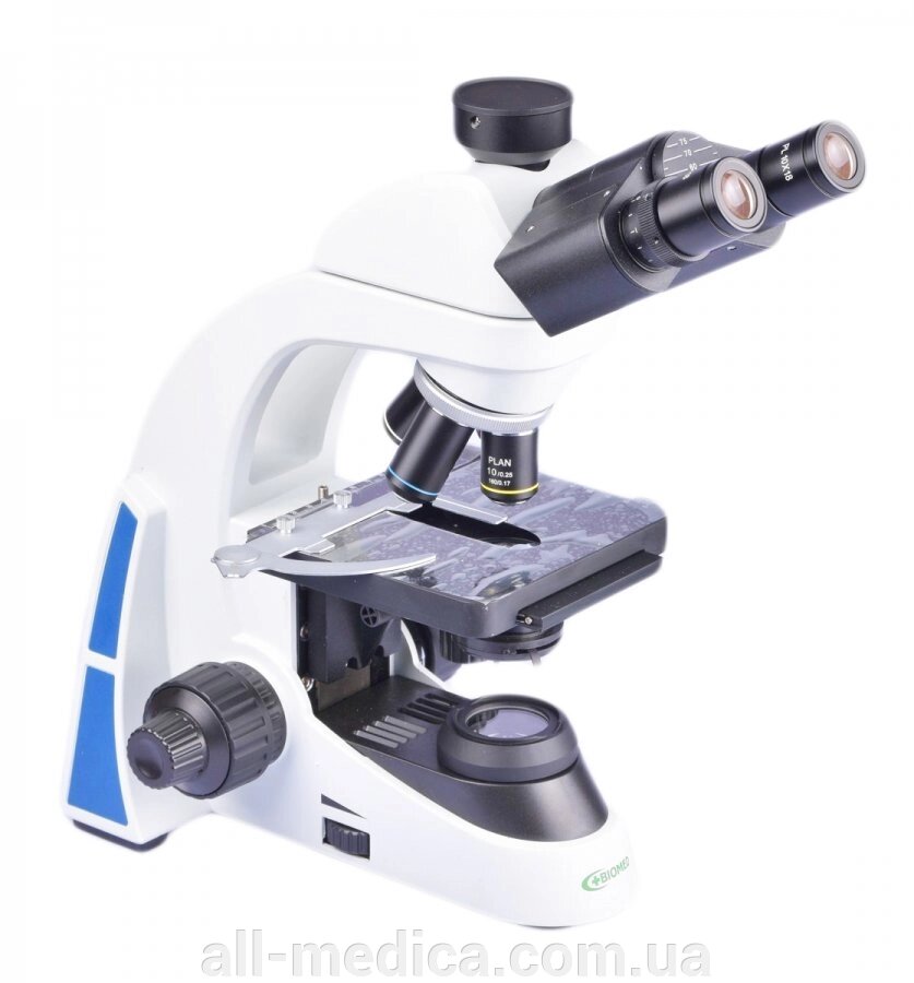 Мікроскоп тріконулярний E5Т Біомед (з ахроматичними об'єктивами) від компанії Інтернет-магазин "ALL Medica" - фото 1