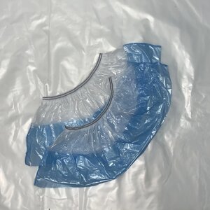 Бахіли 4 г/пара, подвійне дно, синьо-білі, поліетиленові, розмір 400х140 мм, щільність: 11+13 мкм (фасування 100 шт/50па