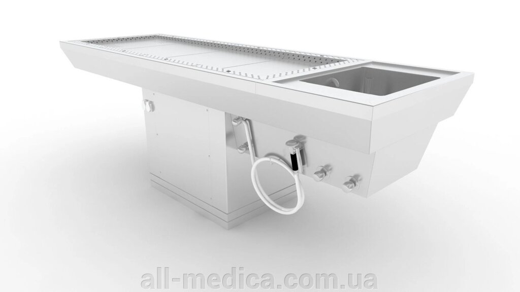 Стіл секційний для розтину з ванною штампованої на тумбі ССВШТ від компанії Інтернет-магазин "ALL Medica" - фото 1
