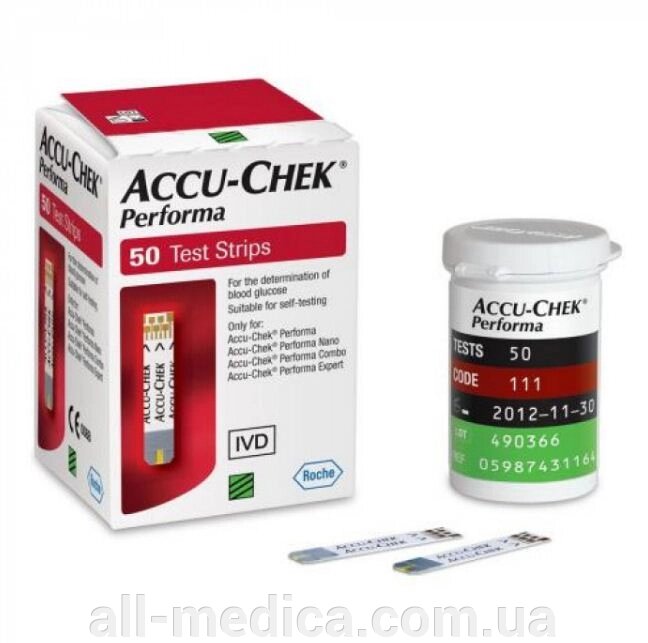 Тест смужки Accu-Chek Performa 50 шт (Акку-чек Перформа) від компанії Інтернет-магазин "ALL Medica" - фото 1