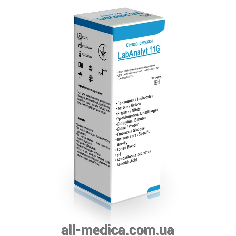 Тест-смужки до аналізатору сечі LabAnalyt 50 11G від компанії Інтернет-магазин "ALL Medica" - фото 1