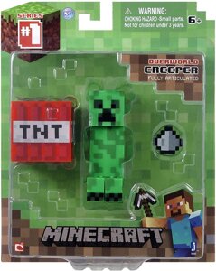 Фігурка Кріпера з блоком тнт майнкрафт Minecraft Core Creeper Figure Pack оригінал Jazwares