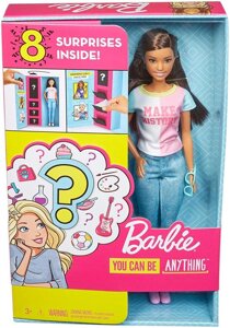 Лялька Барбі брюнетка Я можу бути Професія кар'єра сюрприз Barbie Surprise Brunette