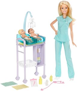 Лялька Барбі Дитячий доктор педіатр неонатолог з немовлятами Barbie Careers Baby Doctor лікар