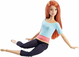 Барбі ляльки йоги Redhead Redhead Barbie Made для переміщення синього верхнього середнього