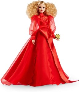 Лялька Барбі ювілейна 75-річчя Barbie Collector Mattel 75th Anniversary Doll in Red Chiffon Gown, Blonde